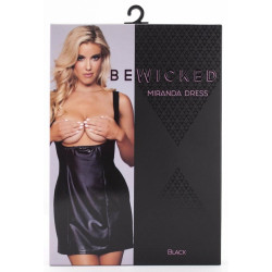 Be Wicked Robe wetlook seins nus Miranda - Noir